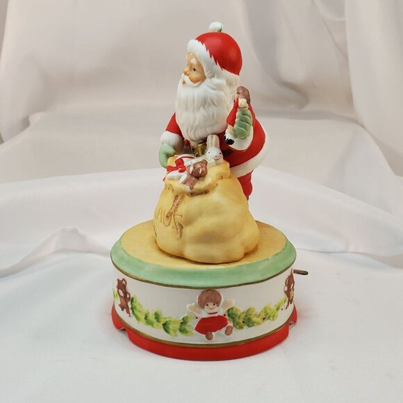 Vintage 1987 Enesco Santa Claus Music Box Figurine "I Believe In Santa" Works - Picture 6 of 12